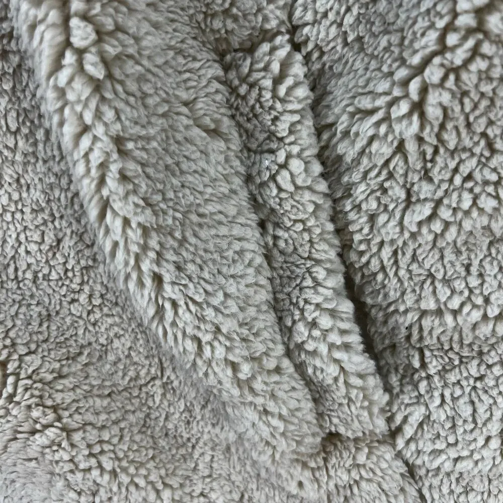 We The Free Sherpa Coat Woman's L Beige Raya Teddy Full Zip Preppy Winter Gear - Picture 4 of 10